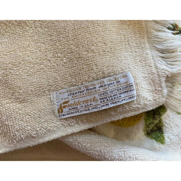 Fieldcrest Terrycloth Bathroom Hand Towel 70s Kitsch Bath Linen Made in USA - Picture 4 of 4